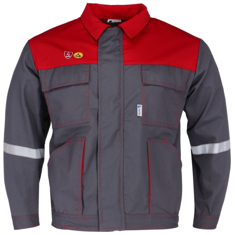 bluza-antyelektrostatyczna-grzmot-duo-esd-szaro-czerwona