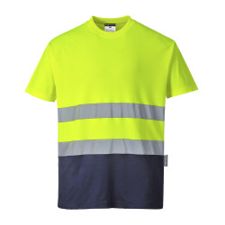 koszulka-ostrzegawcza-portwest-cotton-comfort-s173-seledynowo-granatowa