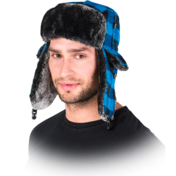 czapka-z-nausznikami-czocheck-czarno-niebieska