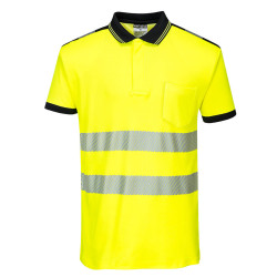 koszulka-polo-ostrzegawcza-t180-seledynowo-czarna
