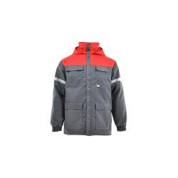 Kurtka ocieplana antyelektrostatyczna Piorun 1-08-850-71-50, szaro-czerwona