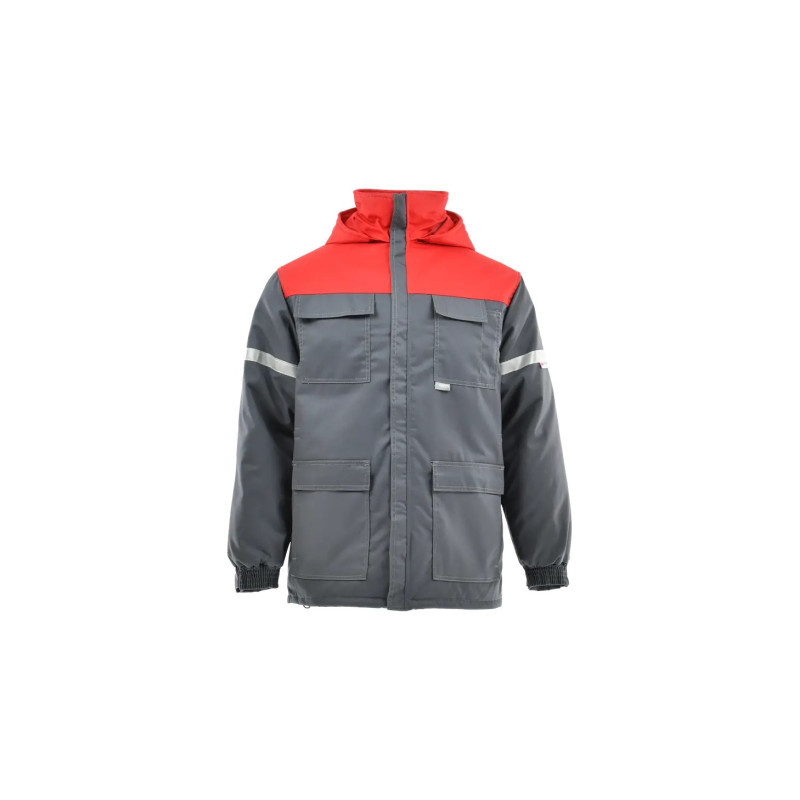 Kurtka ocieplana antyelektrostatyczna Piorun 1-08-850-71-50, szaro-czerwona