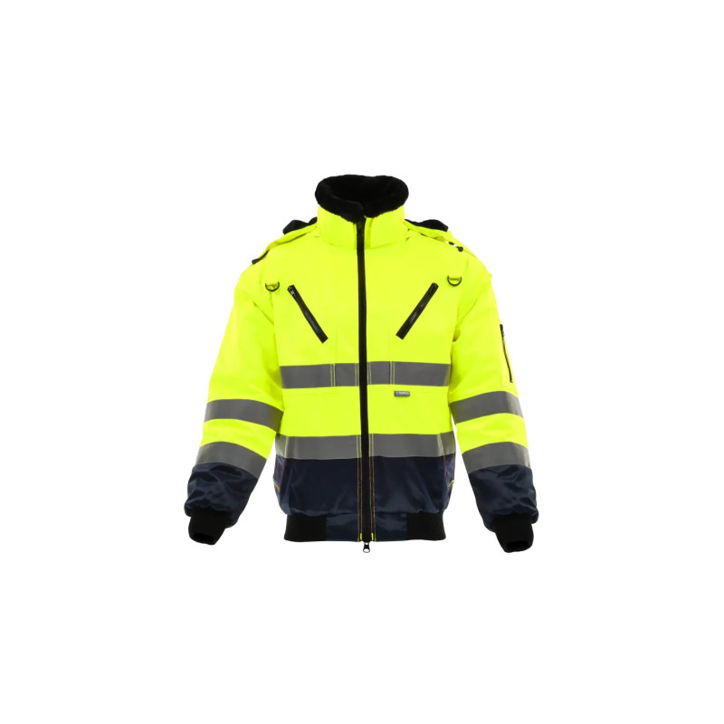 Kurtka ocieplana ostrzegawcza Sara ALPHA WINTER HV 1-07-790-27-22, seledynowo-granatowa