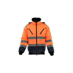 Kurtka ocieplana ostrzegawcza Sara ALPHA WINTER HV 1-07-790-36-22, pomarańczowo-granatowa