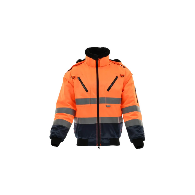Kurtka ocieplana ostrzegawcza Sara ALPHA WINTER HV 1-07-790-36-22, pomarańczowo-granatowa