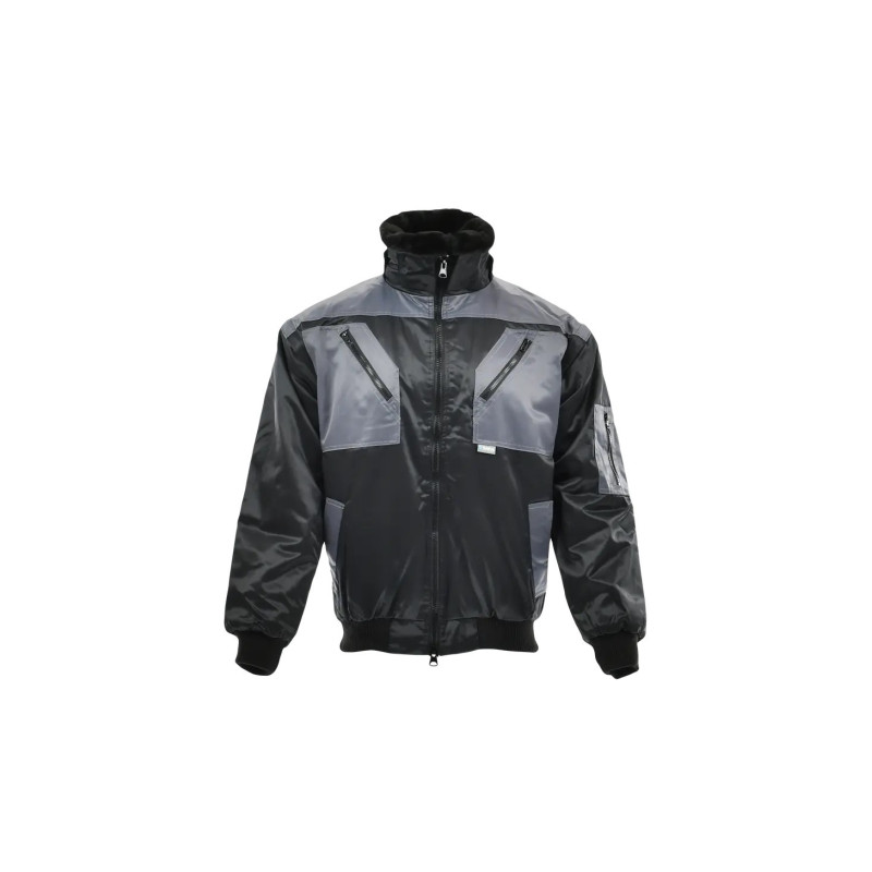 Kurtka ocieplana krótka Sara ALPHA WINTER 1-07-790-25-71, czarno-szara