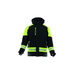 Kurtka długa ocieplana Sara COMFORT NEO WINTER 1-08-635-25-27, czarno-żółto odblaskowa